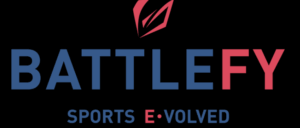 Battlefy logo with slogan "Sports E-volved" on a black background