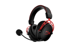 HyperX Cloud III Wireless gaming headset with black and red design, cushioned ear cups, adjustable headband, and detachable boom microphone.