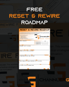 Free Reset & Rewire Roadmap worksheet preview from ChannlerG, designed to help you reset your goals and stay on track