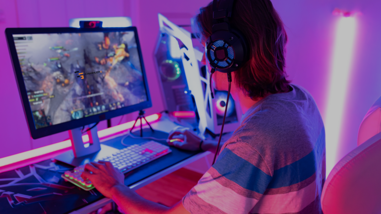 Gamer streaming live with RGB setup and ChannlerG branding on screen