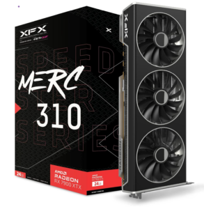 XFX MERC 310 Radeon RX 7900 XTX graphics card with retail box.