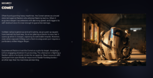 Comet security drone from ARC Raiders shown in an in-game enemy description screen.