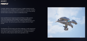 Firefly security drone enemy from ARC Raiders displayed in an in-game profile screen.