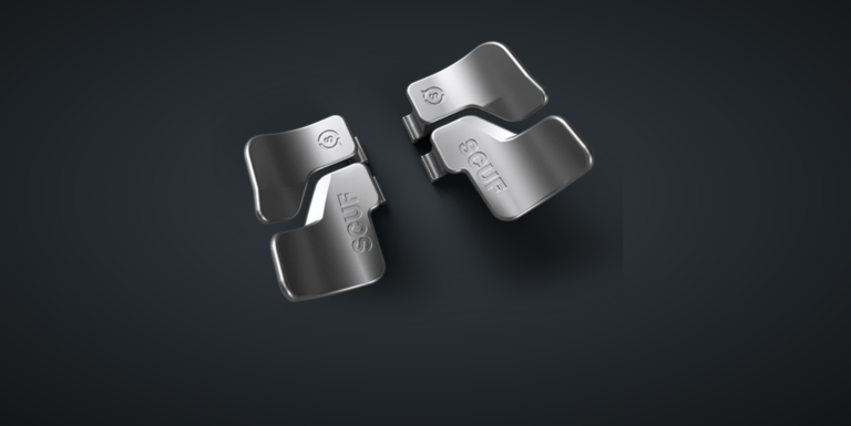 SCUF controller paddles attachment designed for back buttons on a gaming controller.