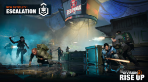 The Division 2 Rise Up update gameplay showing agents in combat during the new Escalation difficulty mode.