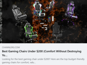 Featured image comparing the best gaming chairs under $200, including several budget-friendly racing-style chairs with RGB lighting and ergonomic designs.