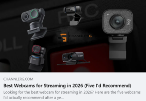 Featured image comparing the best webcams for streaming in 2026, including the Logitech StreamCam, Elgato Facecam, OBSBOT Tiny 2 Lite, and Insta360 Link 2.