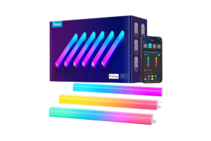 Govee Glide Wall Lights RGBIC smart wall light bars with app control, colorful lighting effects, and retail packaging.