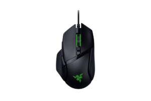 Razer Basilisk V3 35K wired gaming mouse in black with green RGB lighting
