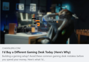 Gamer frustrated at a computer setup with ChannlerG logo, representing common gaming desk mistakes