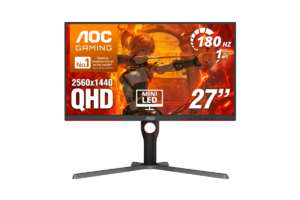 AOC Q27G3XMN 27-inch QHD Mini-LED gaming monitor with 180Hz refresh rate