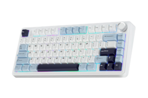AULA F75 75% wireless mechanical gaming keyboard with RGB backlighting and control knob