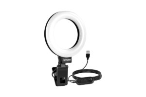 NEEWER Basics BR60 5-inch clip-on ring light with USB cable and inline brightness controls