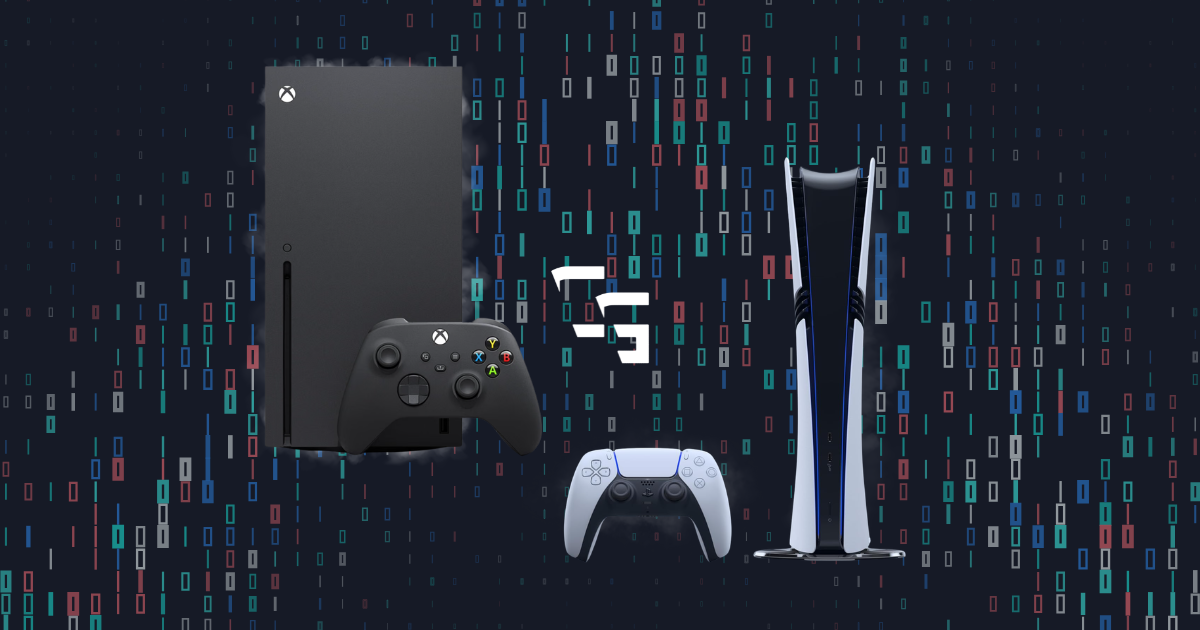 PS5 Pro and Xbox Series X consoles with DualSense and Xbox controllers side by side