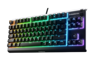 SteelSeries Apex 3 TKL RGB gaming keyboard with tenkeyless layout and rainbow lighting