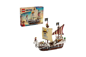 LEGO One Piece Going Merry pirate ship set with Straw Hat crew minifigures and sails