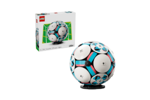 LEGO Editions Soccer Ball set with colorful brick-built soccer ball and display stand