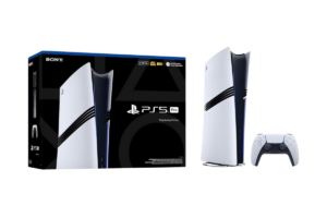 PlayStation 5 Pro console with DualSense controller and retail box