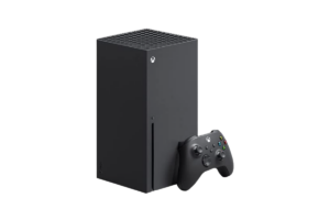 Xbox Series X console with black Xbox wireless controller