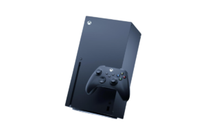 Xbox Series X console with black Xbox wireless controller