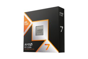AMD Ryzen 7 9800X3D desktop gaming processor retail box featuring Ryzen 7 branding and AMD 3D V-Cache technology