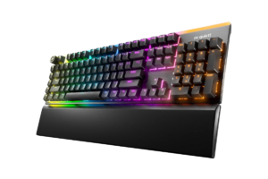 be quiet! Light Mount Linear mechanical gaming keyboard with RGB backlighting, full-size layout, and detachable wrist rest