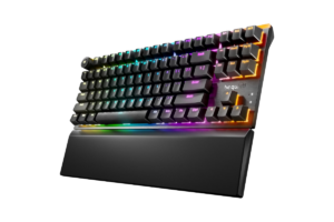 be quiet! Light Mount TKL mechanical gaming keyboard with RGB backlighting, tenkeyless layout, volume knob, and detachable wrist rest